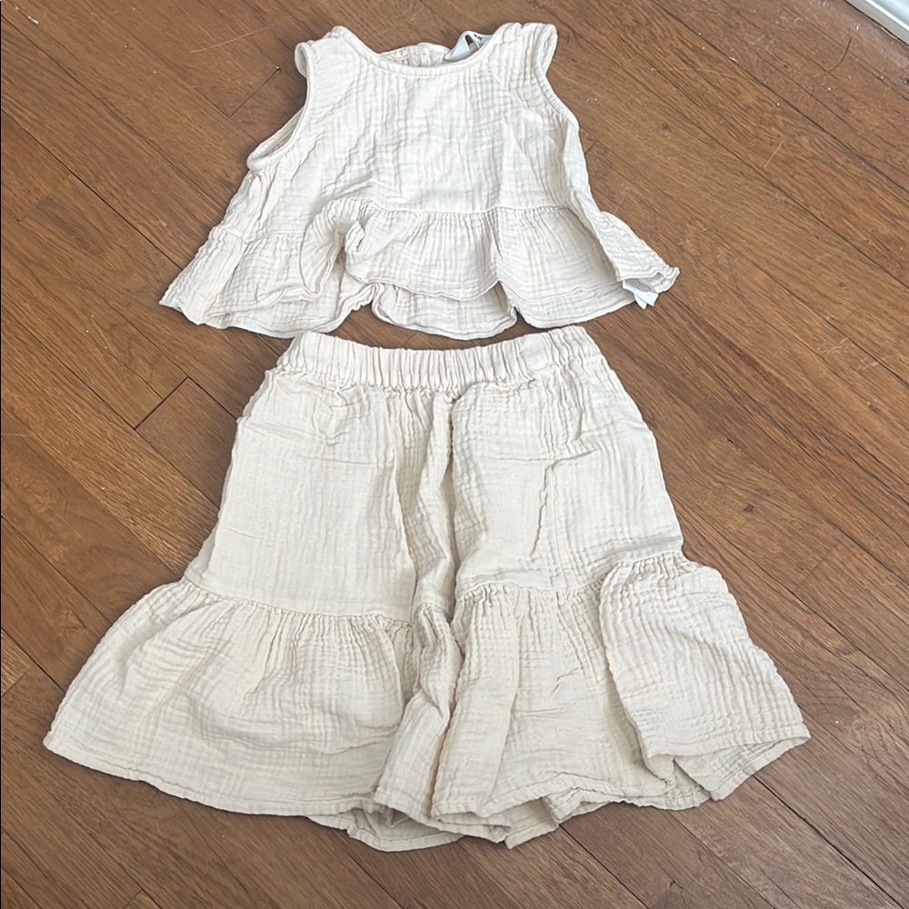 H&M Cream Gauze Two-Piece Matching Set